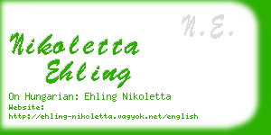 nikoletta ehling business card